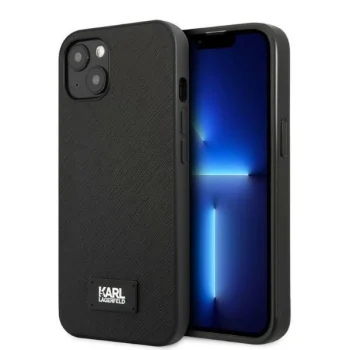 Apple iPhone 13 6.1" Karl Lagerfeld Saffiano Plaque Case Cover (KLHCP13MSFMP2K), Black | Telefona Maciņš Vāks...