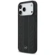 Чехол Mercedes для iPhone 17 Pro Max Leather Laurel Leaves Stripes MagSafe, черный