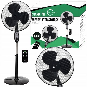 Carruzzo Floor Standing Fan with Remote Control - 40W, Black
