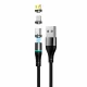 Магнитный USB-кабель Setty 3-в-1 (Micro USB/Type-C/Lightning), 1 м, 2A, черный