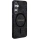 Guess 4G Collection Leather Metal Logo MagSafe vāciņš Samsung Galaxy S24+, Melns