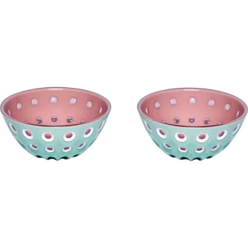 Bļodiņu komplekts Guzzini Le Murrine 12,5 cm, 2 gab., zaļā un sārtā krāsā