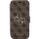 Guess iPhone 15 Pro atverams vāciņš maciņš grāmatiņa 4G Big Metal Logo, brūns