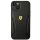 Ferrari iPhone 14 Plus vāciņš Leather Stamp Sides, melns
