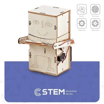 Деревянный конструктор Робот-копилка, обучающая STEM-игрушка