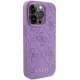 Guess vāciņš iPhone 15 Pro, gaiši violets, HC PU Quilted 4G Classic