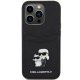 Karl Lagerfeld iPhone 15 Pro Case Saffiano Cardslot Karl&Choupette, Black