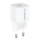 Wozinsky WWCEAC GaN USB-A un USB-C 33W lādētājs, balts