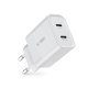 Tech-Protect C20W charger 2x USB-C PD 20W - white