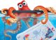 An inflatable children\'s colorful water mat for babies, octopus - 60 cm