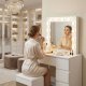 Makeup Vanity Table with LED Lighted Mirror 4 Drawers and Stool ModernHome