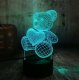 Ночник 3D LED Мишка с сердцем, RGB