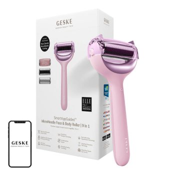 Microneedle Face & Body Roller Geske 9-in-1 App Guided Pink