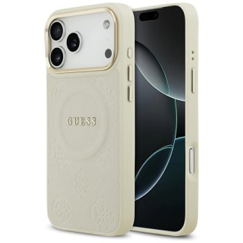 Guess Peony Hot Stamp MagSafe maciņš iPhone 17 Pro Max – bēšs | Phone Case Cover