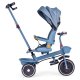 ECOTOYS 2in1 bērnu trīsritenis ar grozāmu sēdekli un saliekamu jumtiņu, zils