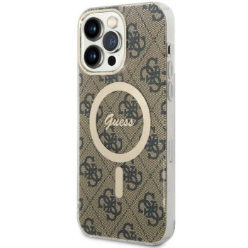 Guess iPhone 14 Pro Max vāciņš 4G MagSafe, brūns