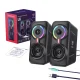 ONIKUMA L6 spēļu skaļruņi ar Bluetooth 5.0 un RGB apgaismojumu, melni