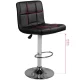 Grozāms eko ādas bāra krēsls ar regulējamo augstumu M06, Melns | Swivel Adjustable Height Bar Counter Stool Chair