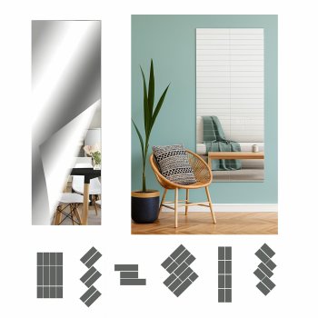 Mirror Sticker Panel Set (10 Pcs), 50x5 cm