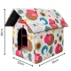 Collapsible Pet House Bed for Dogs and Cats Size L, Owl Pattern