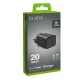 SBS TETRGAN1C20K GaN USB-C sienas lādētājs 20W Power Delivery, melns