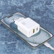 Dudao A27MaxCEU PD QC 35W USB-A USB-C Wall Charger with USB-C Cable - White
