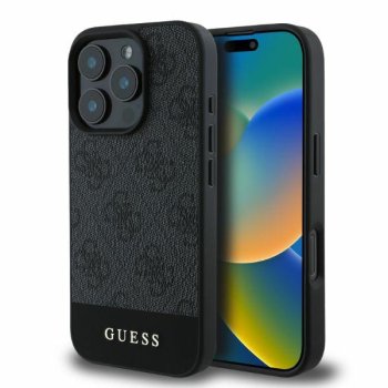 Guess 4G Bottom Stripe iPhone 16 Pro Max vāciņš - Pelēks | Case Gray