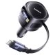 Baseus Enjoyment Max Car Charger 60W Retractable USB-C & Lightning - Black