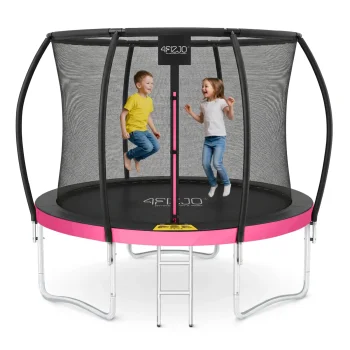 4Fizjo PRO 8FT dārza batuts bērniem, 252 cm, rozā/melns