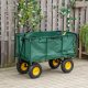 Garden transport cart 400 kg, opening sides, large pneumatic wheels, MultiGarden, green