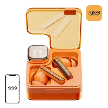 Bezvadu austiņas QCY MeloBuds Neo T31 BT 5.3 Oranžas