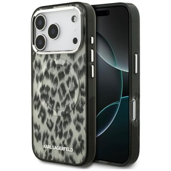 Karl Lagerfeld IML Leopard Pattern MagSafe Phone Case Cover iPhone 17 Pro - Brown