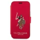 Apple iPhone 12 / 12 Pro 6.1\" US Polo Embroidery Collection Book Case Cover (USFLBKP12MPUGFLRE), Red