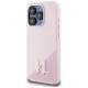 Karl Lagerfeld Silicone Shadow Metal Initial MagSafe vāciņš iPhone 15 Pro Pink