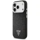 Guess Glitter Triangle Logo MagSafe vāciņš iPhone 17 Pro, Melns