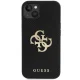Apple iPhone 15 6.1\'\' Guess Leather Perforated 4G Glitter Logo Case Cover, Black