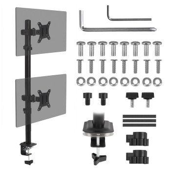 Maclean MC-966 galda stiprinājums 2 monitoriem, 13-27", 9kg, VESA 100x100