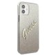 Guess iPhone 12 mini Case Glitter Gradient Script, Gold