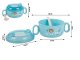Baby Feeding Tableware Set: Bowl with Lid and Spoon, 600ml