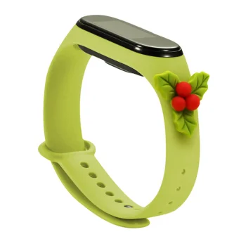Силиконовый ремешок Strap Xmas для Xiaomi Mi Band 5 / 6 - Зеленый