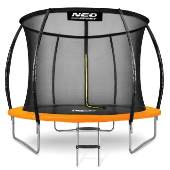 Dārza batuts ar iekšējo tīklu un kāpnēm Neo-Sport 312 cm (10Ft), oranžs