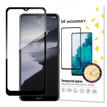 Aizsargstikls Wozinsky Full Glue priekš Nokia 2.4, 9H, ar rāmi, melns