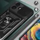 Hybrid Armor Camshield Case for iPhone 17 with Stand and Camera Cover, Black