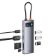 Baseus Metal Gleam 7in1 HDMI 4K 60Hz USB‑C koncentrators / 3x USB 3.0 / USB‑C PD / SD / microSD – pelēks