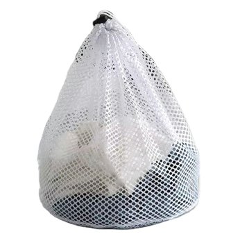 Veļas maisiņš delikātiem audumiem ar savelkamu auklu 24x38 cm, balts