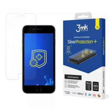 Apple iPhone 8 / 7 / SE (2020) (2022) 4.7" 3MK Silver Protect+ Antibacterial Screen Protector | Antibakteriāla...