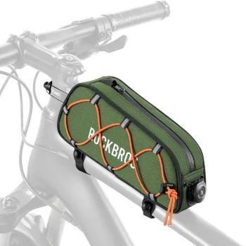 Ūdensizturīga velosipēda rāmja soma Rockbros TL004 ROAD TO SKY 0.7L, zaļa