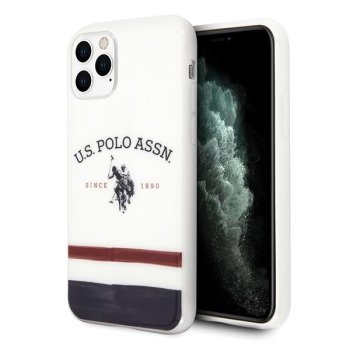 Apple iPhone 11 Pro Max 6.5'' US Polo Tricolor Pattern Collection Case Cover (USHCN65PCSTRB), White | Чехол...