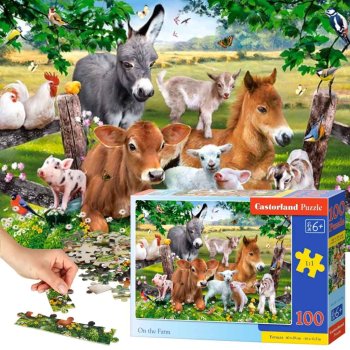 CASTORLAND Jigsaw Puzzle "Farm" for Children, 100 pieces