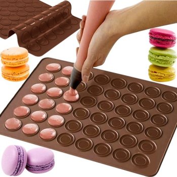 Silicone baking mat for macarons and cookies Ruhhy 22025, brown